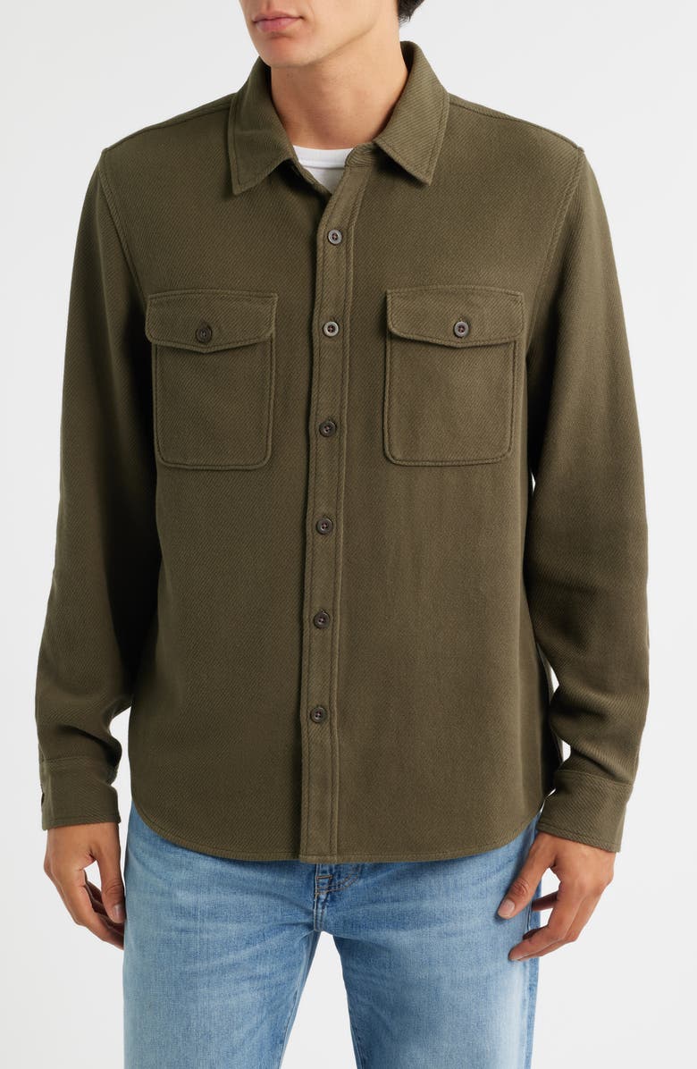 Treasure & Bond Texture Twill Button-Up Shirt, Alternate, color, Olive Sarma