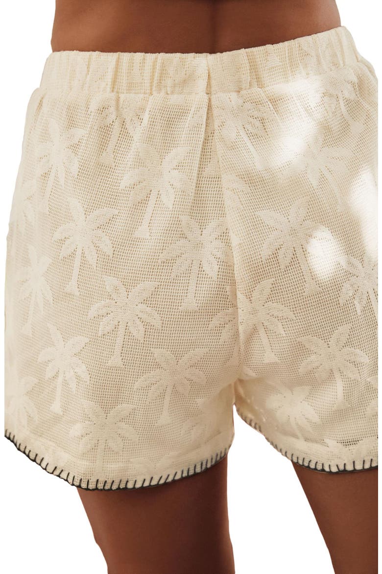 Palm Jacquard Open Knit Shorts, Alternate, color, NEUTRAL