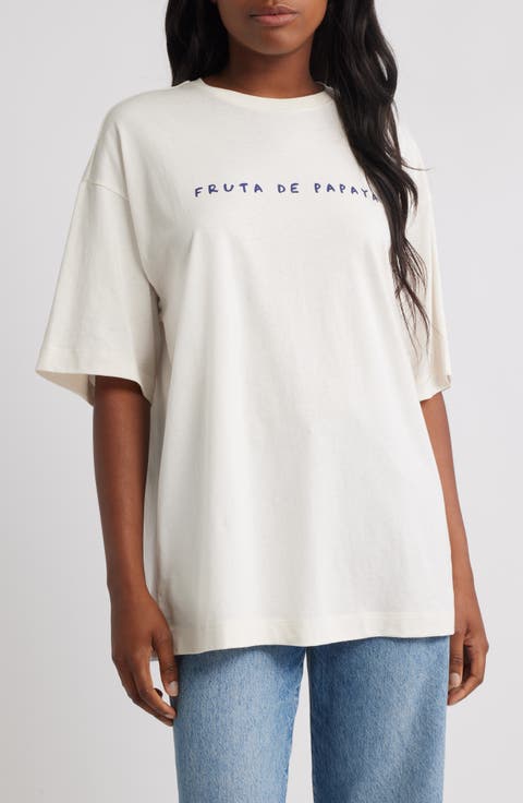 Taz Hailey Papaya Cotton Graphic T-Shirt