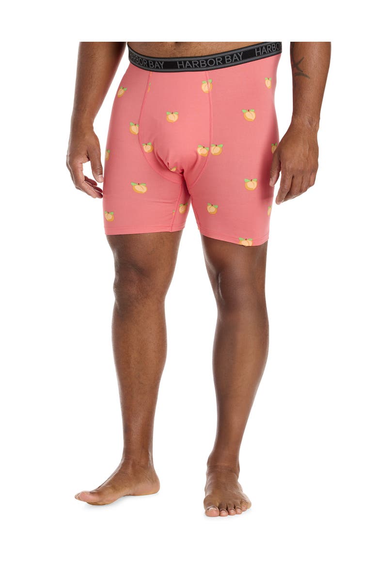 Harbor Bay by DXL Big & Tall Cooling Performance 5 Inch Boxer Briefs V2, Alternate, color, Peach Cobbler