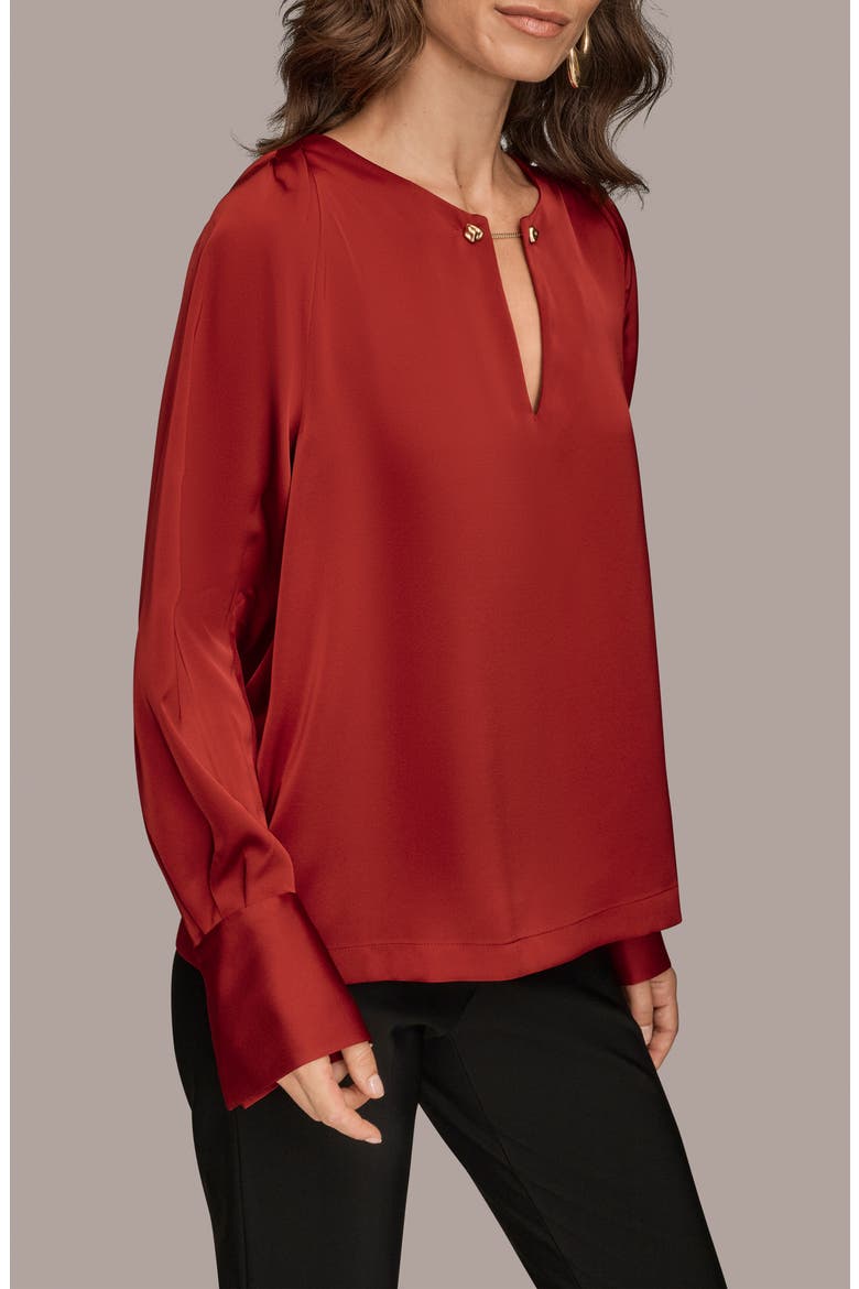 Chain Satin Top, Alternate, color, METROPOLITAN RED