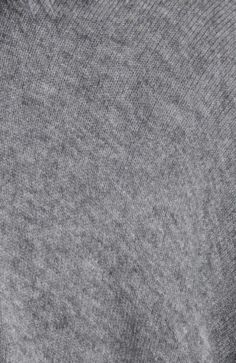 La Fiorentina Ruana with Faux Fur Trim, Alternate, color, Grey