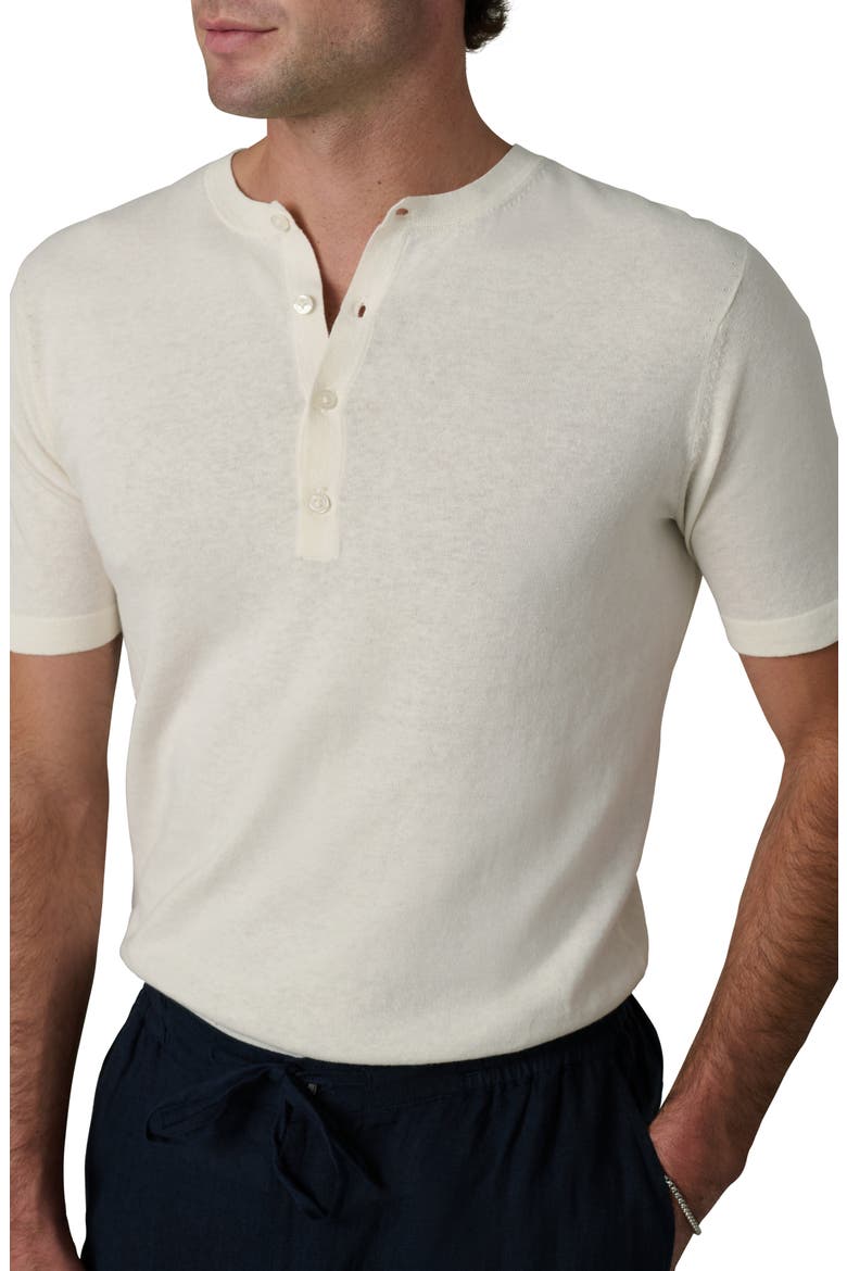 Short Sleeve Cotton Blend Henley, Alternate, color, EGRET