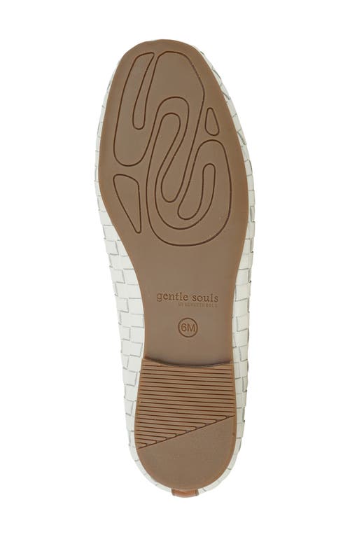 Gentle Souls By Kenneth Cole Willow Woven Flat In Stone Leather