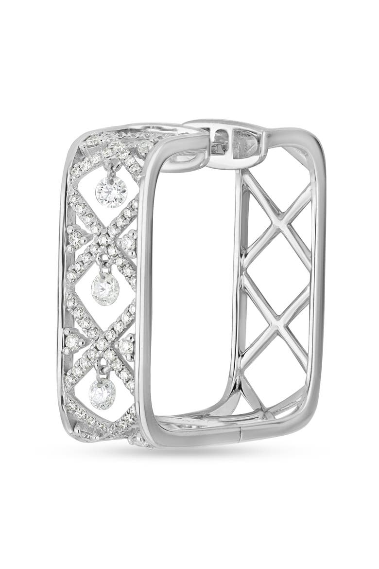 Audrey Dancing Diamond Hoop Earrings, Alternate, color, 18K WHITE GOLD