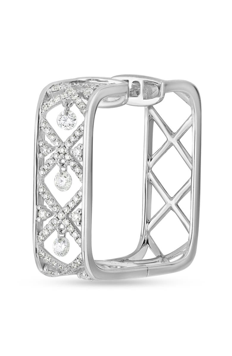 Bony Levy Audrey Dancing Diamond Hoop Earrings, Alternate, color, 18K White Gold