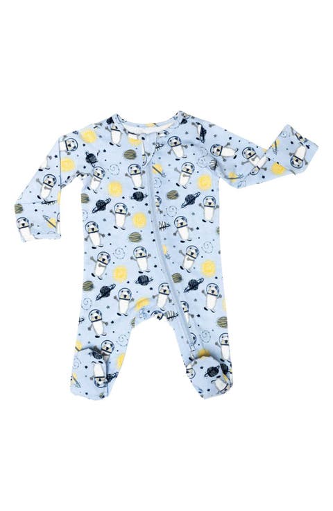 Organic Cotton Zip Footie in Space Bears