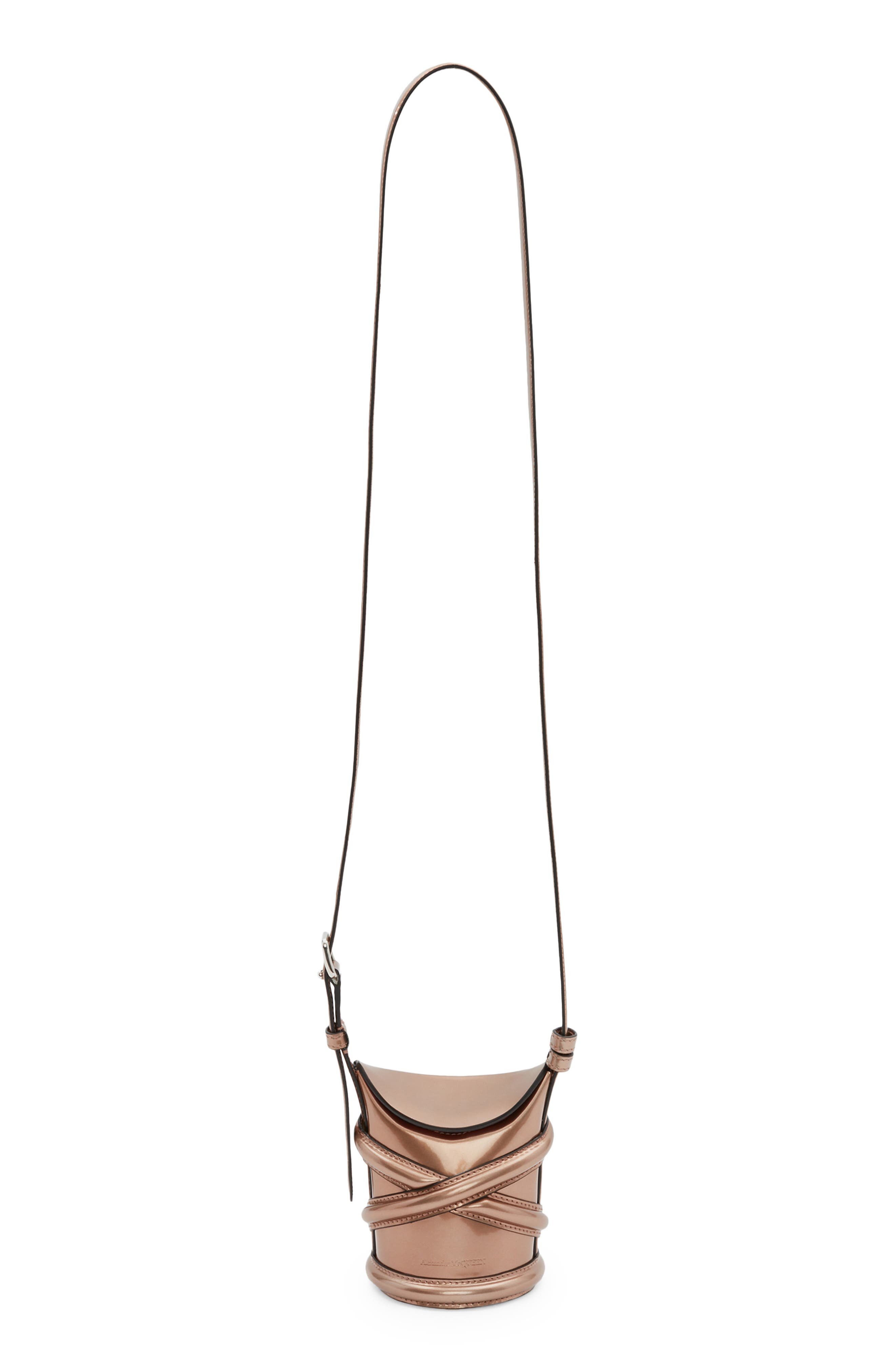 McQueen Alexander McQueen The Curve Small Crystal Embellished Leather Crossbody Bag, Main, color, 