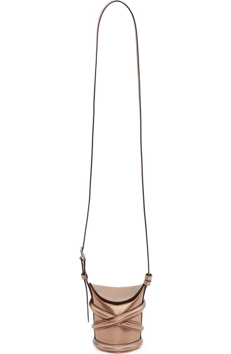 McQueen Alexander McQueen The Curve Small Crystal Embellished Leather Crossbody Bag, Main, color,