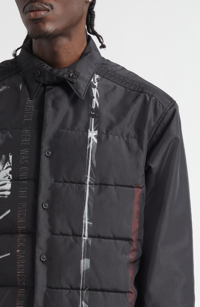 Yohji Yamamoto Tobacco Print Double Layer Padded Jacket, Alternate, color, Black