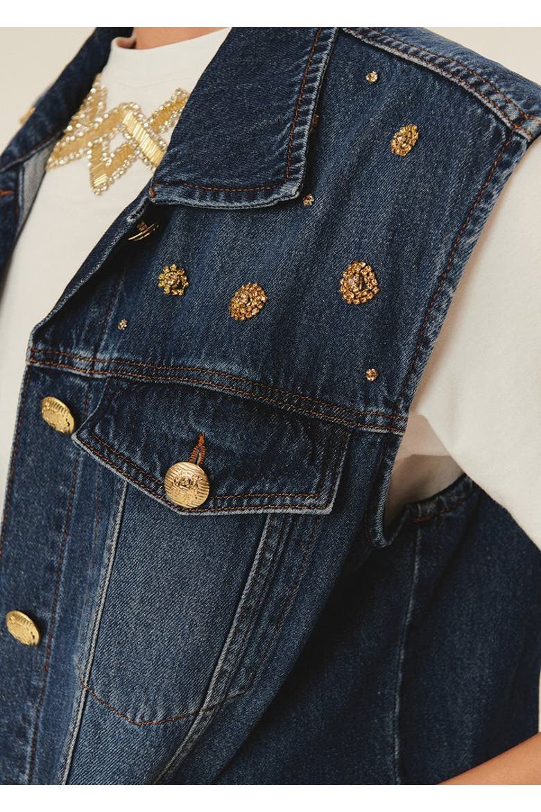 Serena Denim Vest, Alternate, color, INDIGO