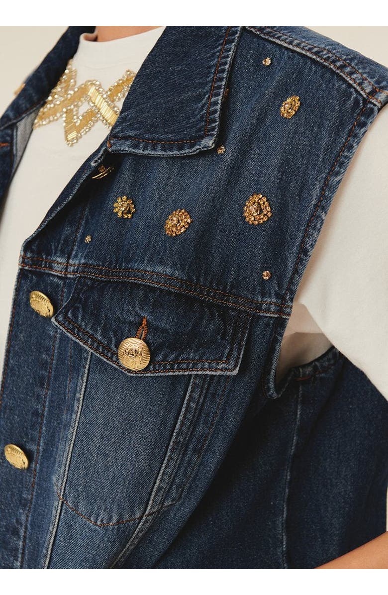 Exquise Serena Denim Vest, Alternate, color, Indigo