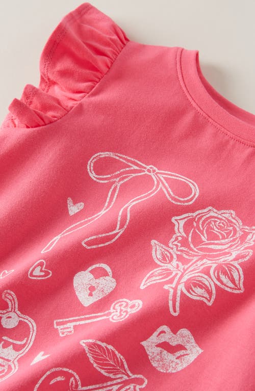 Tucker + Tate Kids' Flutter Sleeve Cotton Graphic T-shirt In Pink