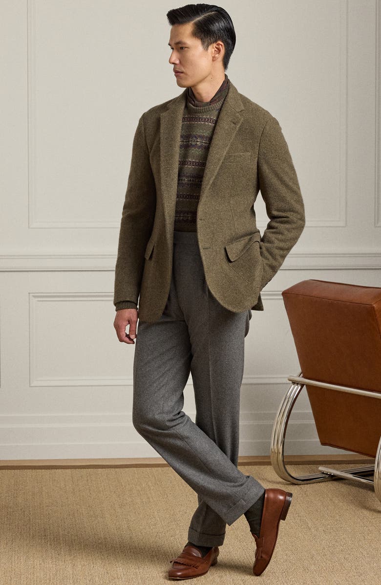 Ralph Lauren Purple Label Brushed Cashmere & Wool Twill Sport Coat, Alternate, color, Inverness Loden