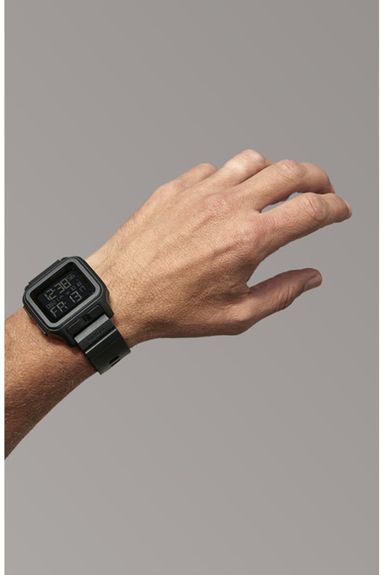 Regulus MK-1 Digital Rubber Strap Watch, 44.5mm, Alternate, color, ALL BLACK