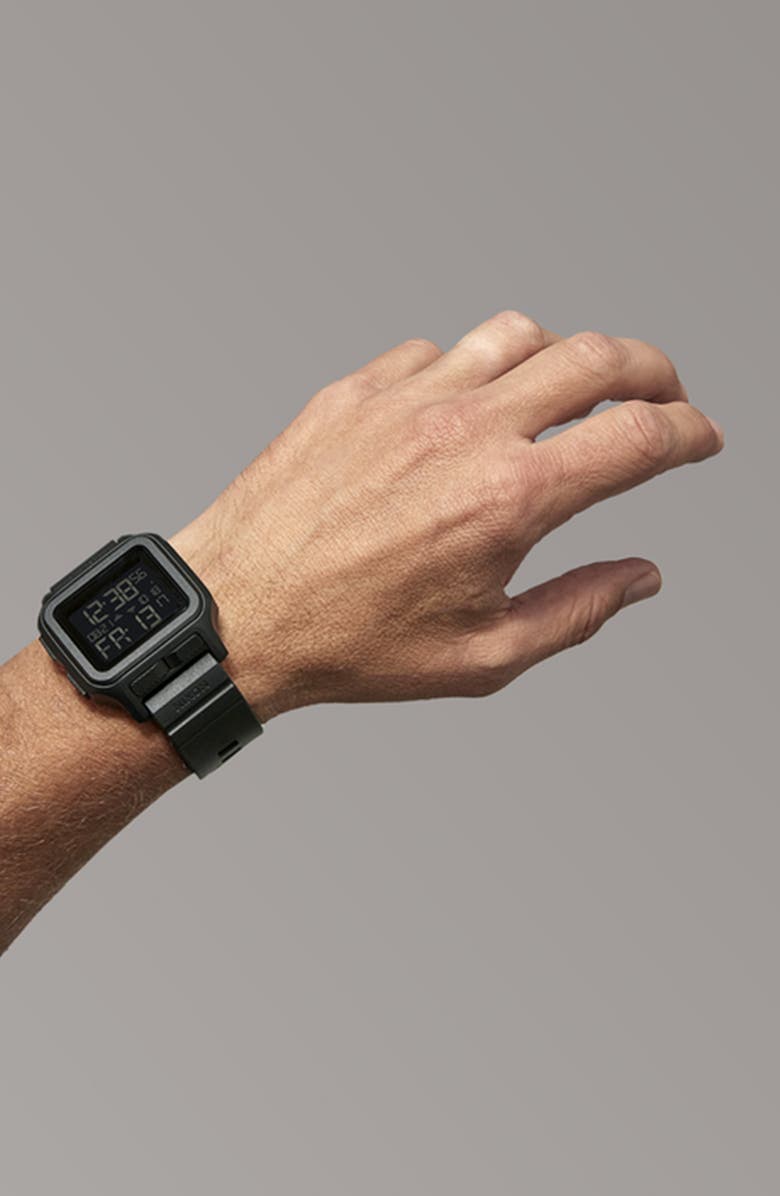 Nixon Regulus MK-1 Digital Rubber Strap Watch, 44.5mm, Alternate, color, All Black