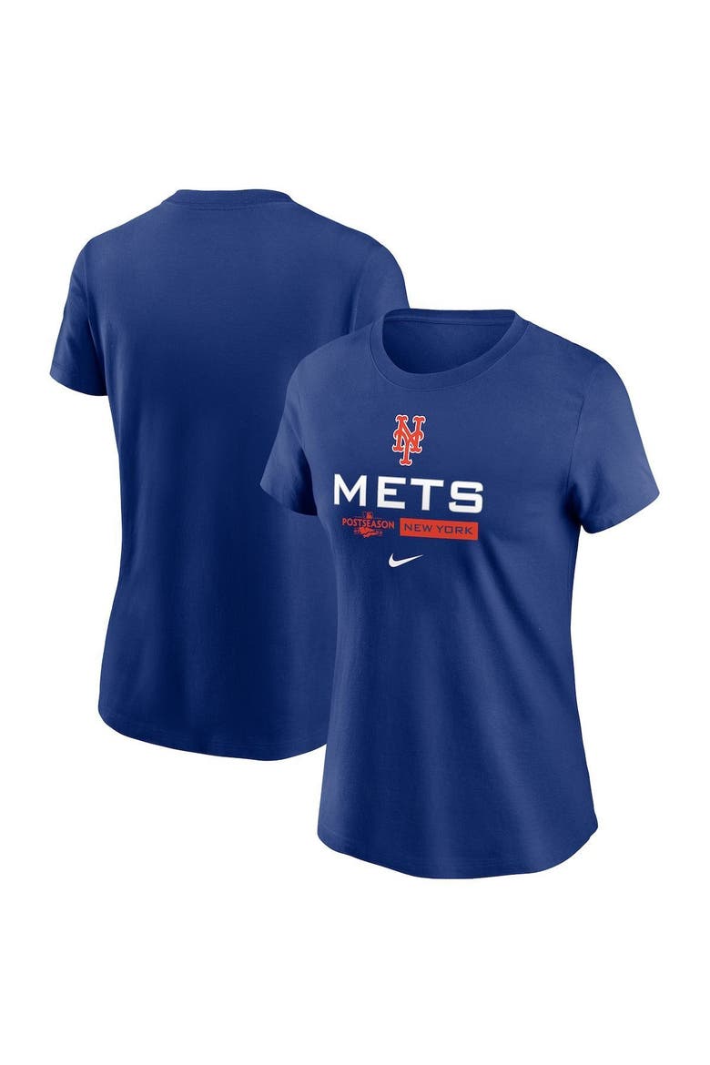 Women's Nike Royal New York Mets 2022 Postseason Authentic Collection Dugout T-Shirt, Main, color, Royal