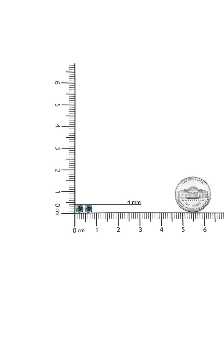 Haus of Brilliance 14K Gold 1/2 Cttw Lab Grown Blue Diamond Solitaire Stud Earrings, Alternate, color, White
