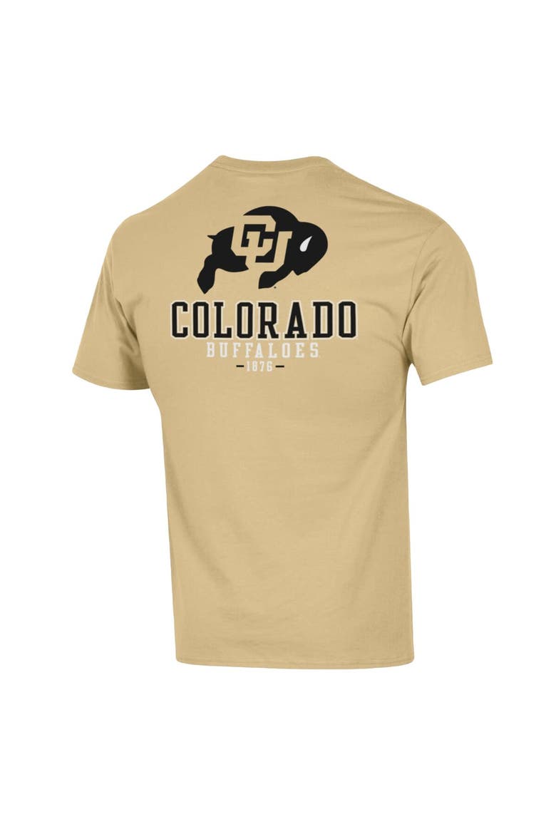 Men's Champion  Gold Colorado Buffaloes Team Stack 2-Hit T-Shirt, Alternate, color, Gold
