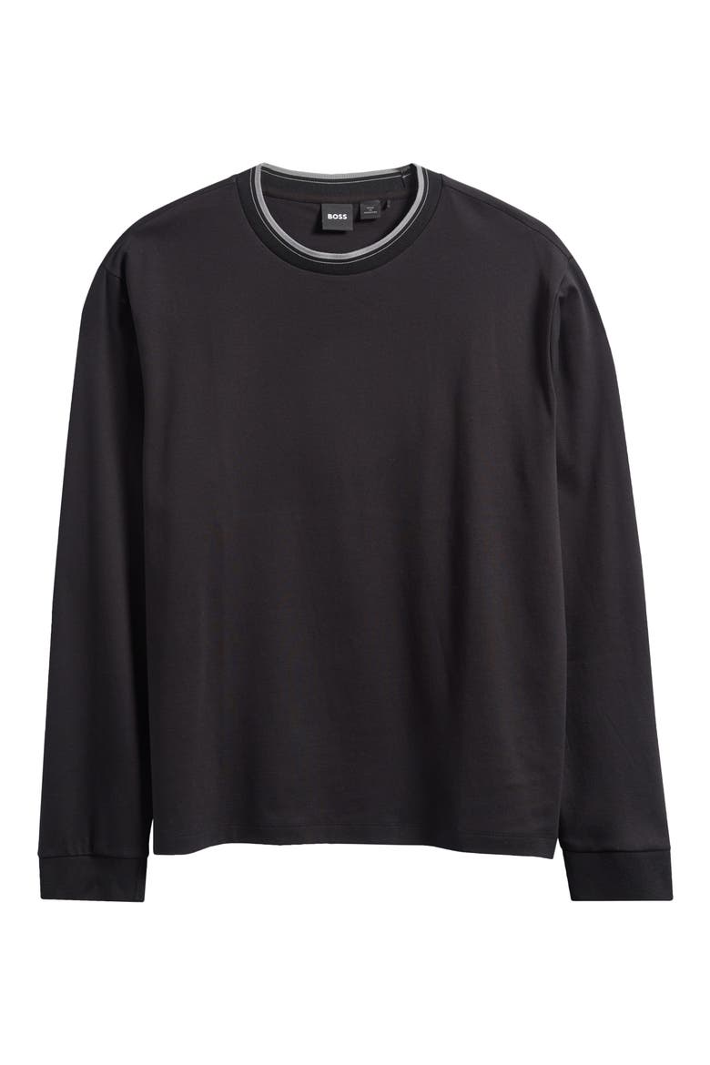 Talley Cotton Crewneck Top, Alternate, color, BLACK