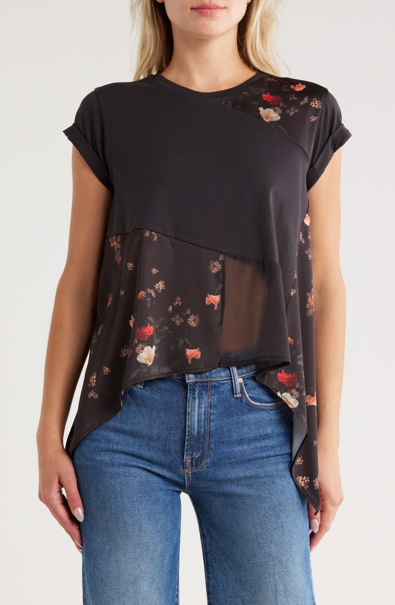 AllSaints Zala Colorblock Cap Sleeve Top, Main, color, 