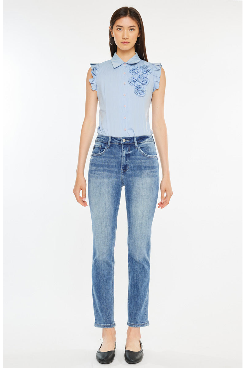 Maddy Essentials High Rise Slim Straight Leg Jeans, Main, color, Medium Wash