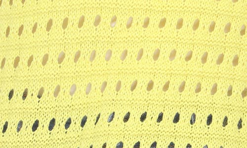 Shop Rain And Rose Open Stitch Sweater Polo In Yellow