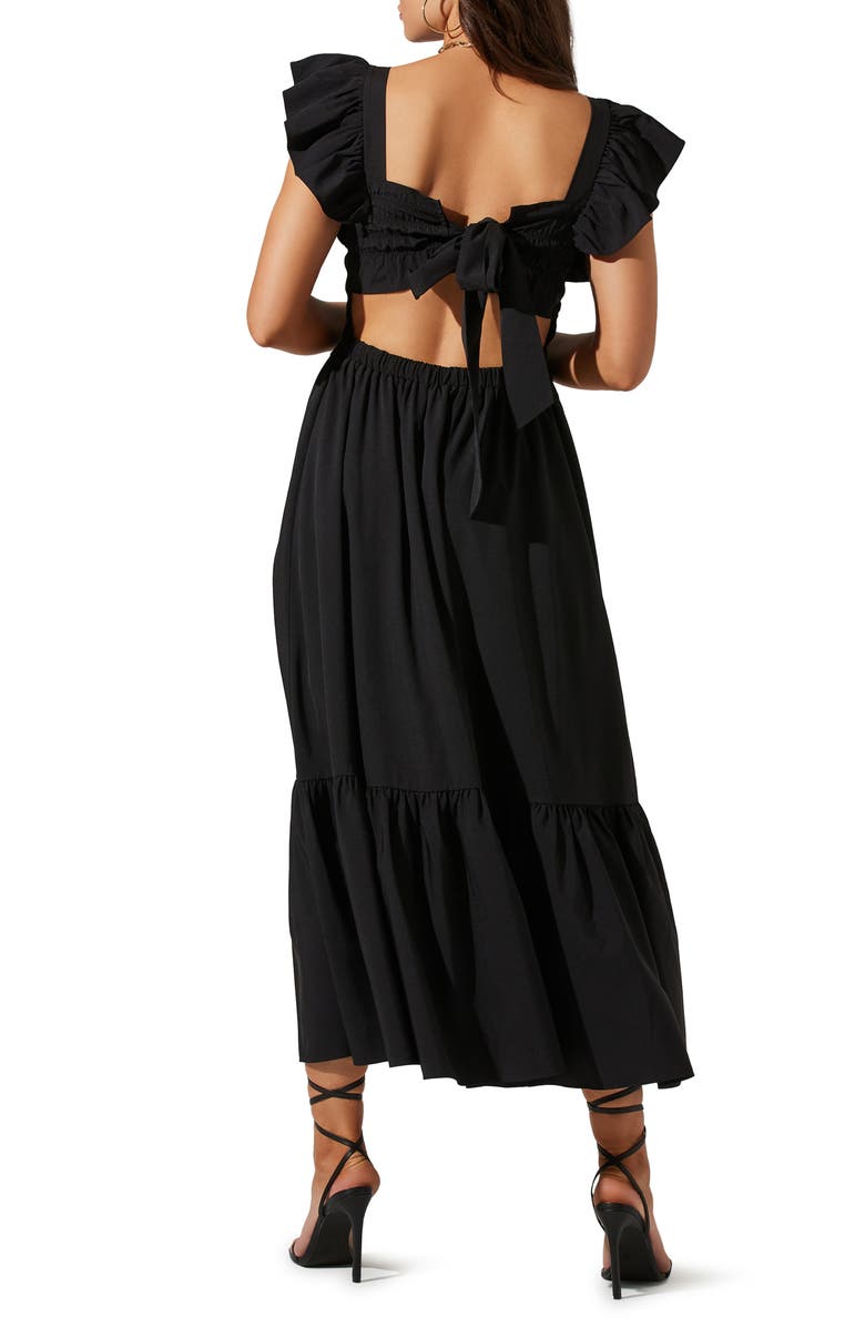 ASTR the Label Smocked Flutter Sleeve Midi Dress, Alternate, color,