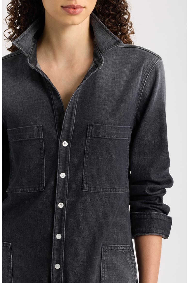 Ireland Cotton & Linen Blend Utility Dress, Alternate, color, WASHED BLACK