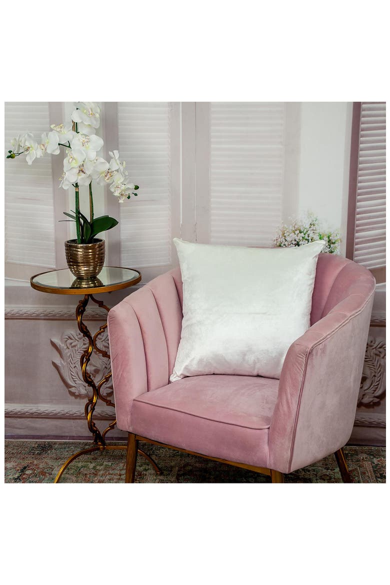 Velvet Throw Pillow, Alternate, color, WHITE
