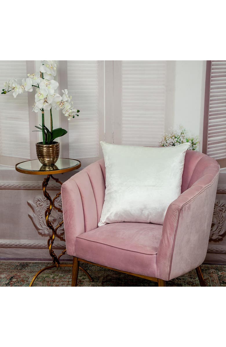 PARKLAND COLLECTION Velvet Throw Pillow, Alternate, color, White