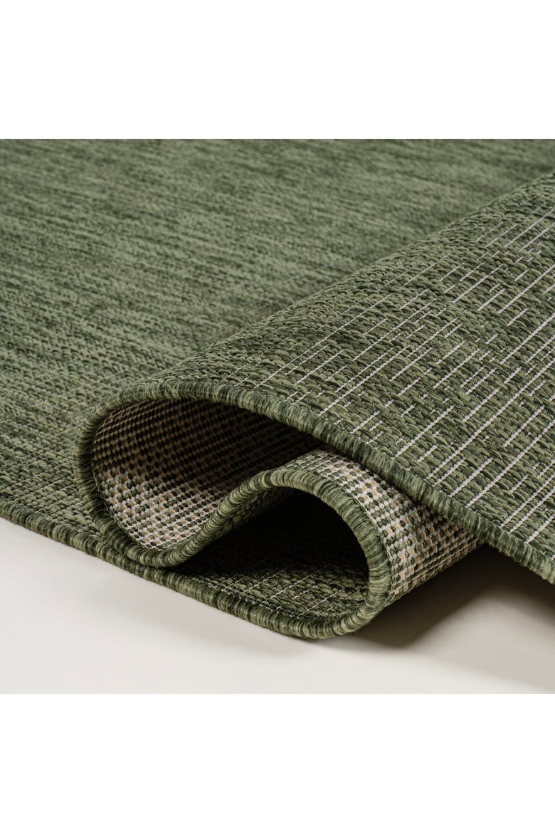 Alda Modern Minimalist Mingled Solid Indoor/Outdoor Area Rug, Alternate, color, Green/Cream