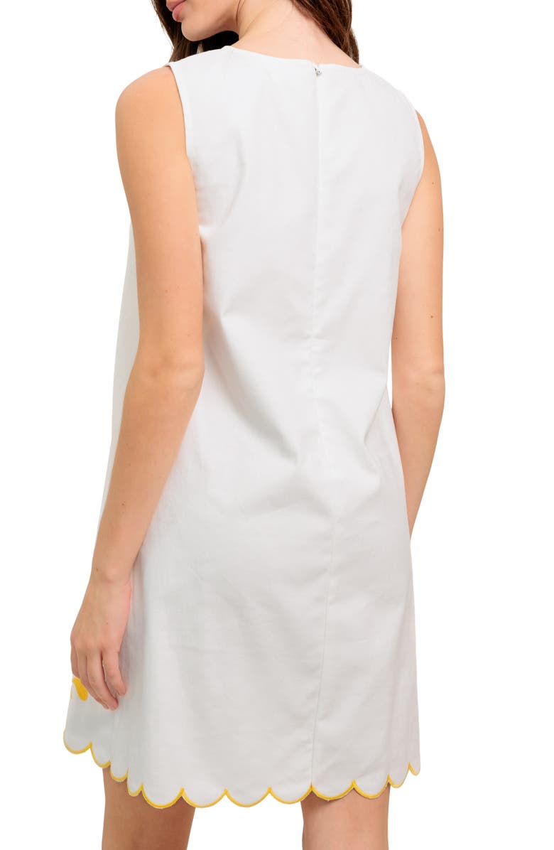 FLYING TOMATO Embroidered Sleeveless Shift Dress, Alternate, color, Off White