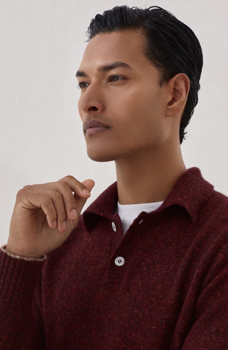 Brunello Cucinelli Flecked polo shirt, Alternate, color, Amaranth