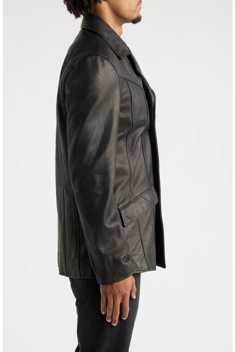 Freehold Leather Jacket, Alternate, color, BLACK