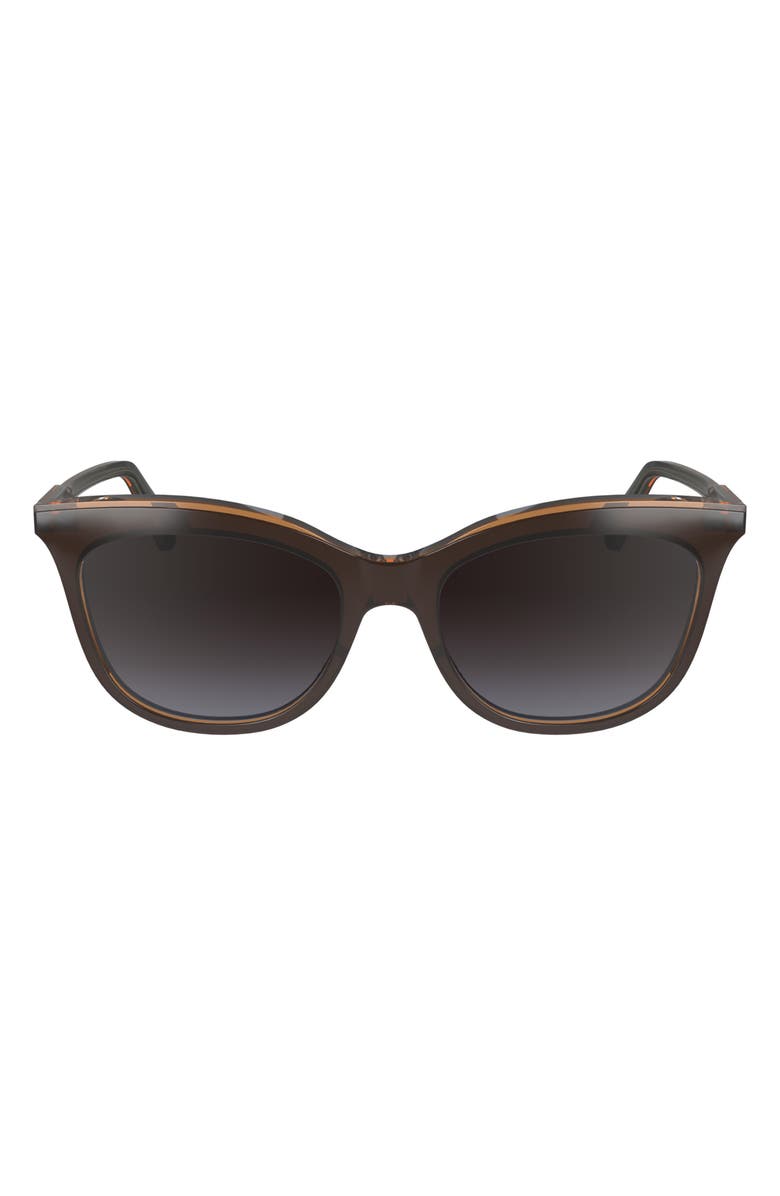 Longchamp 53mm Gradient Cat Eye Sunglasses, Main, color, Brown/Grey