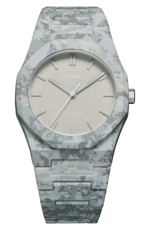 Camo Polycarbon Bracelet Watch, 40.5mm