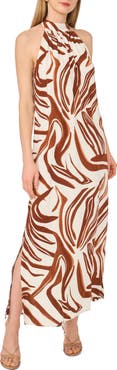 Vince Camuto Halter Tie Back Maxi Dress