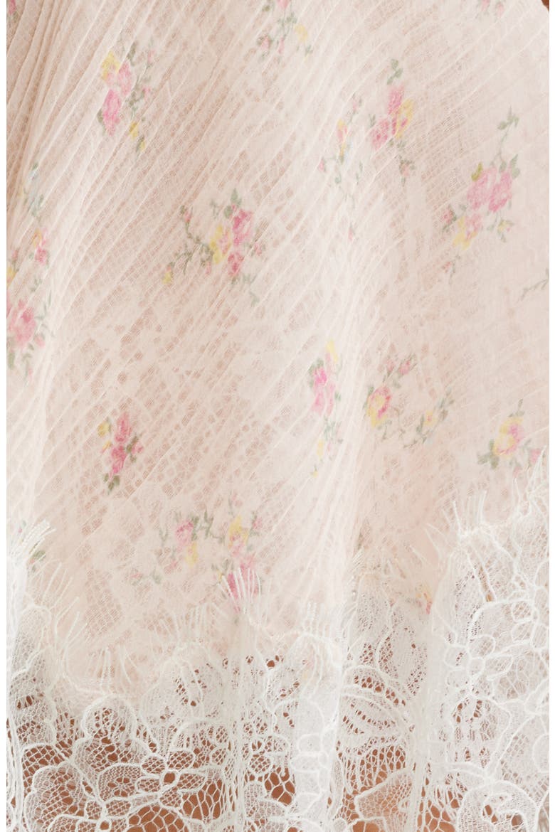 Elysia Eyelash Lace Trim Crop Silk Top, Alternate, color, SWEET NECTAR