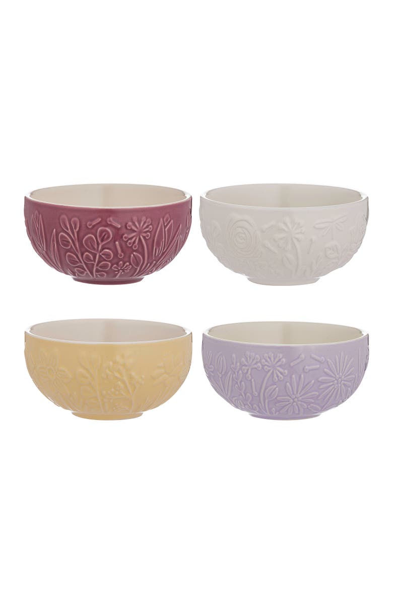 MASON CASH In the Meadow Mini Prep Bowls, Set of 4 Floral Stoneware Bowls, Main, color, 