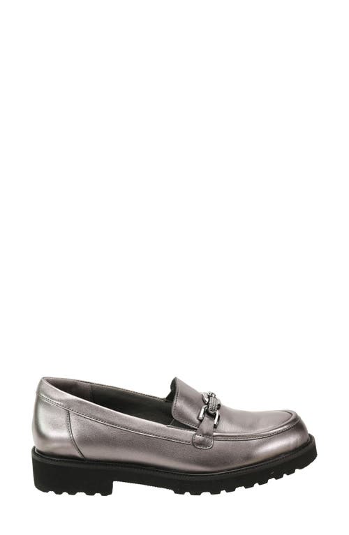 David Tate Magan Leather Loafer In Silver
