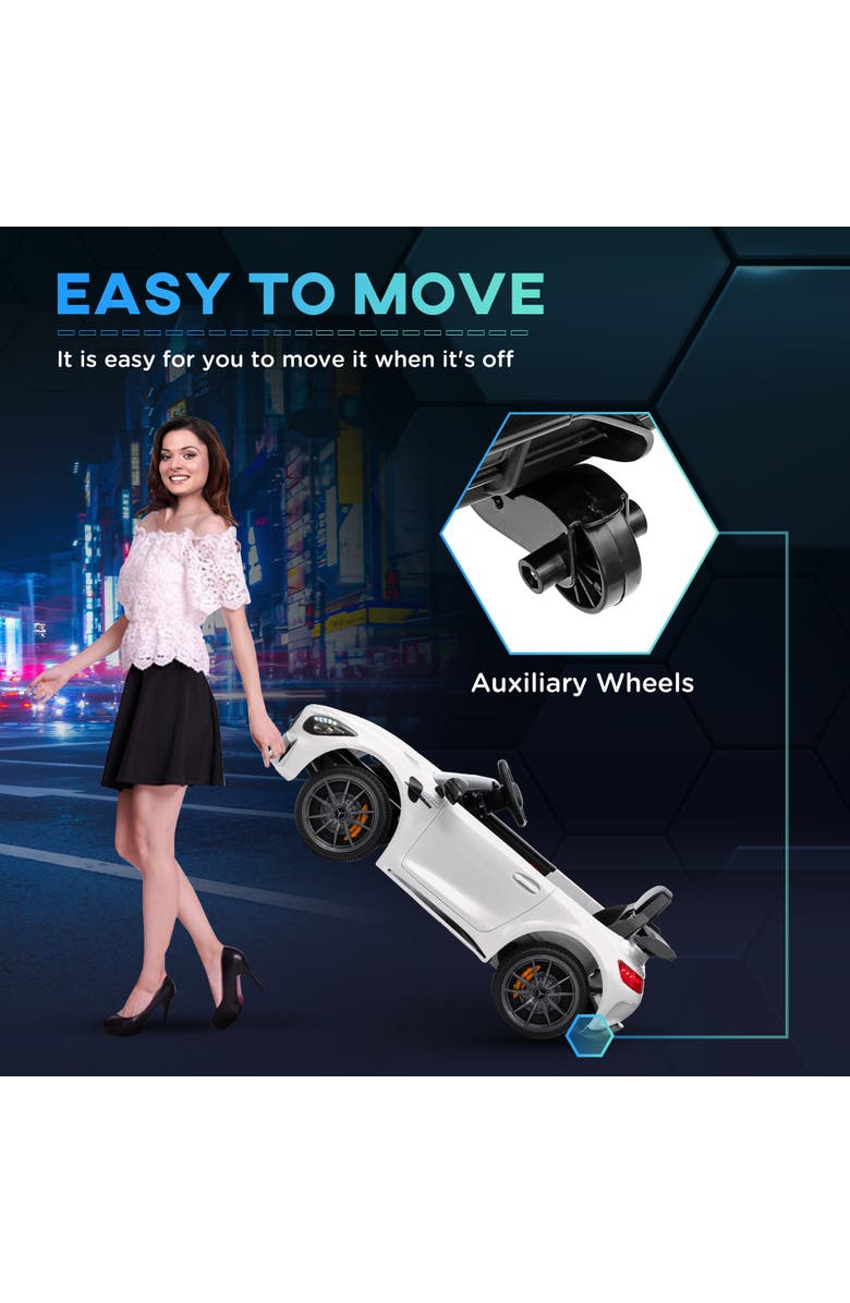 Qaba Mercedes-Benz AMG GTR 12V Kids Ride on Car with Remote Control, Alternate, color, White