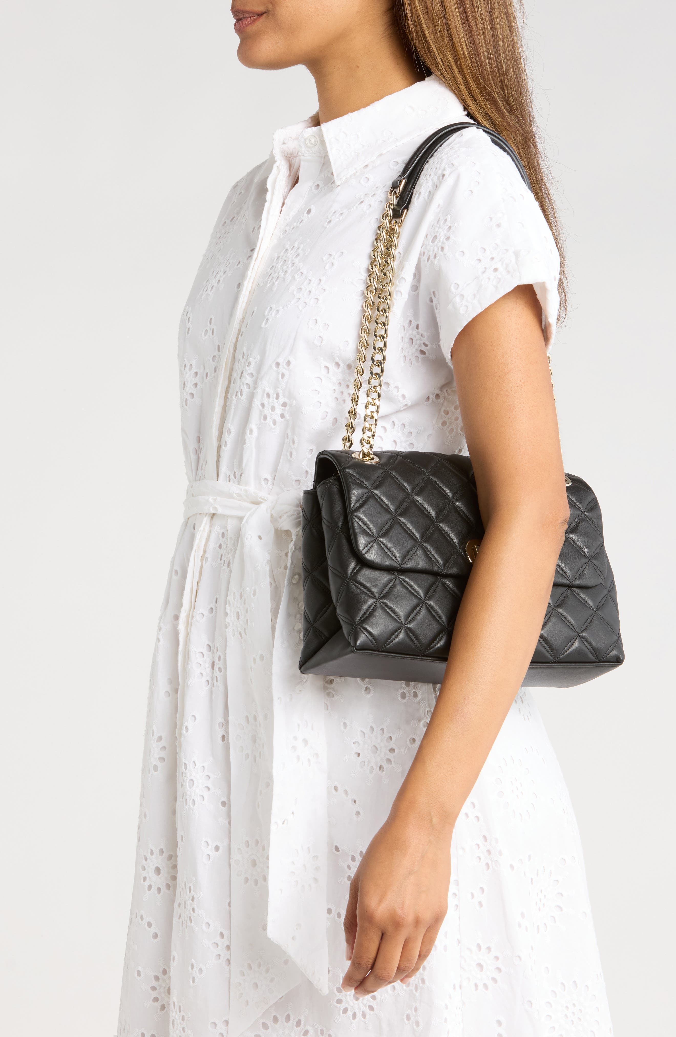 Kate Spade New York medium flap leather shoulder bag, Alternate, color, 