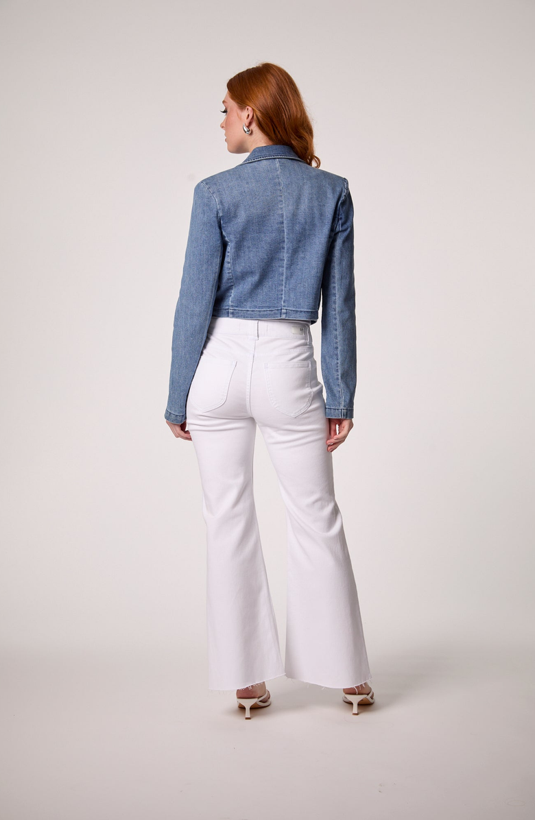 BLUE REVIVAL Olivia Cropped Recycled Blazer, Alternate, color, Medium Tel Aviv