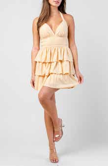 Beivy Eyelet Halter Minidress
