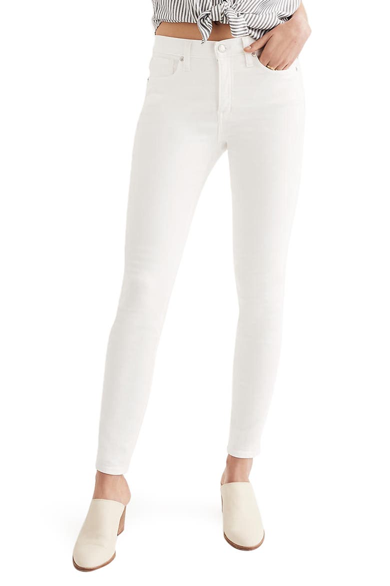 9-Inch High Waist Skinny Jeans, Main, color, PURE WHITE