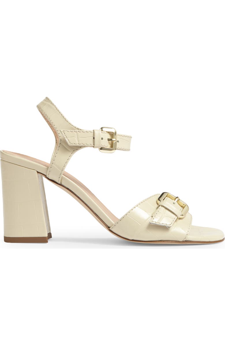 LK Bennett Reeva Oloid Ankle Strap Sandal, Alternate, color, Cre-Buttercream