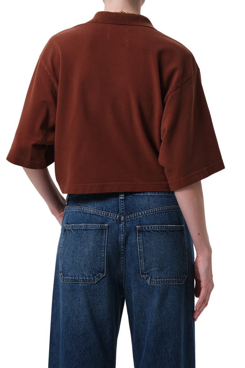 Lowen Oversize Cotton Polo, Alternate, color, CHAI MD BROWN