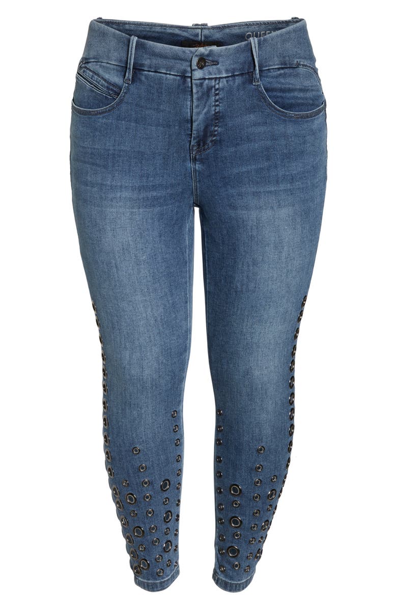 YSJ Grommet Ankle Skinny Jeans, Alternate, color, 