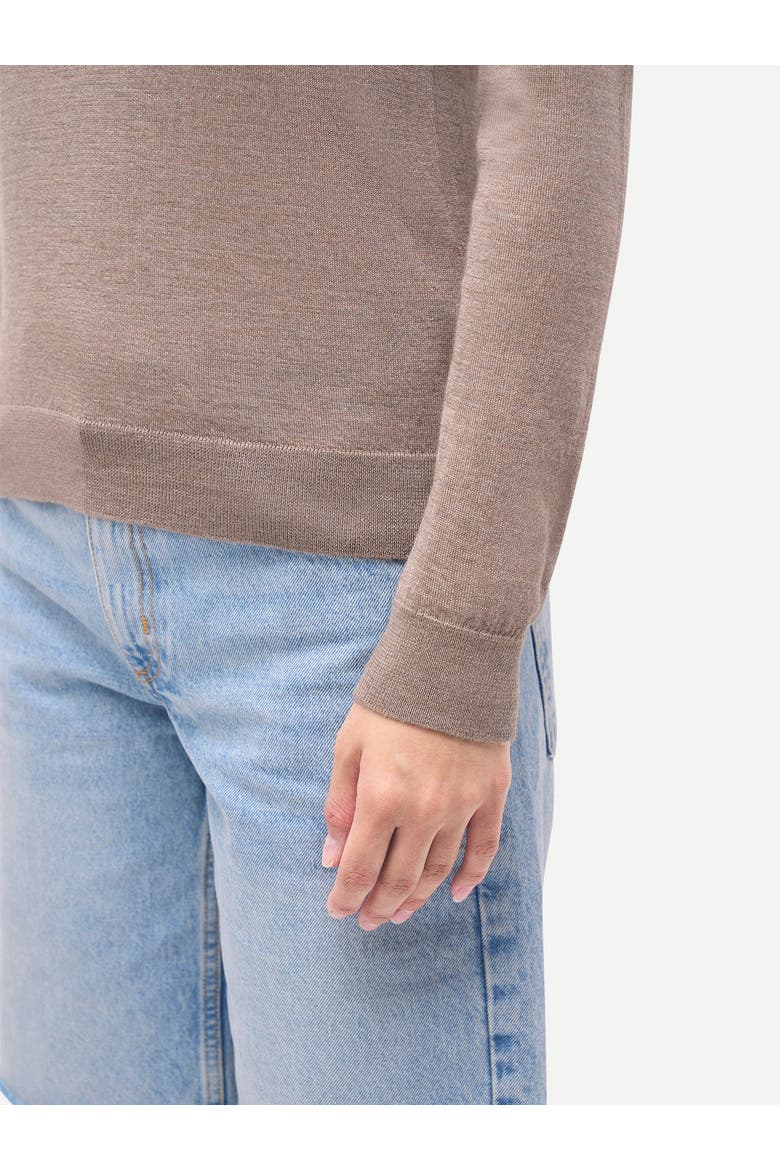 Women C-Neck Cashmere Sweater, Alternate, color, timber wolf